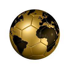 Gold Soccer Football Ball World Globe 3d Isolated Gold Soccer Ball With World M Sponsored Ball World Globe Gold Soccer Football Ball Soccer Gear