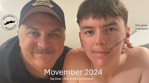 Day 25 of Movember and the release of the inspiration this year. My eldest  son B has been growing his for 17 years and mine is 25 days old. Oh to be