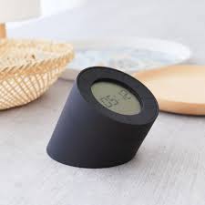 Gingko Edge Light Alarm Clock Black Architectgiftsplus