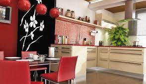 White And Red Oriental Kitchen Ideas In Modern And Contemporary Design Pintura De Interiores Decoracion De Interiores Interiores Modernos