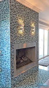 Even though it's neutral, the design helps the fireplace pop. Get Your Fireplace Ideas From Our Large Selection Glass Mosaic Tile Kitchen Fireplace Modern Fireplace