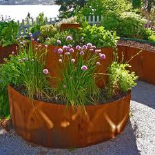 Circular Garden Bed Design Ideas Pictures Remodel And Decor Spiral Garden Steel Planters Small Backyard Gardens
