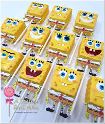 Birthday Decorated Rice Krispie Treats Spongebob Squarepants Rice Krispies Treats Spongebob Birthday Cake Spongebob Cake Rice Krispie Treats