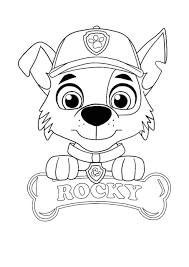 This coloring page shows the paw patrol team in action. Paw Patrol Rocky Coloring Page Paw Patrol Coloring Paw Patrol Coloring Pages Free Printable Coloring Sheets