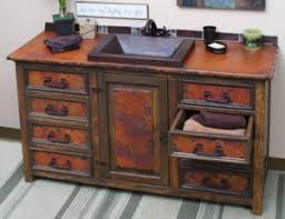 copper sinks for a rustic bathroom