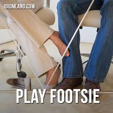 Hi There Our Idiom Of The Day Is Play Footsie Which Means To Flirt With Someone By Secretly Touching Feet Origin I Idioms English Idioms English Vocab