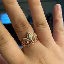 Princess Rapunzel Tangled Rose Gold Ring Crown Cubic Zirconia Rose Gold  Sterling Silver DNE