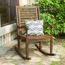 Dark Brown Acacia Wood Patio Rocking Chair Pier 1 Imports Rocking Chair Porch Front Porch Furniture Patio Rocking Chairs