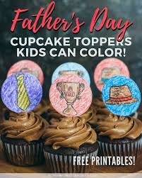 Father S Day Printable Cupcake Toppers Kids Can Color Cupcake Toppers Printable Cupcake Toppers Cupcake Toppers Free