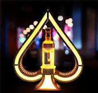 LED Lighted Ace Of Spades Liquor Display Shelf - Acrylic Champagne Bottle  Holder With 7 Colors