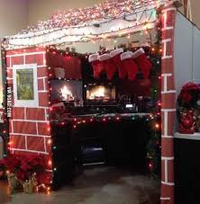 Artfen christmas banners flags hanging bunting garland 4 pcs paper christmas door wall window hanging decoration ornaments home office hotel party scene decoration supplies. Christmas Cabin For Best Decorated Cubicle Contest Christmas Cubicle Decorations Office Christmas Decorations Christmas Desk Decorations