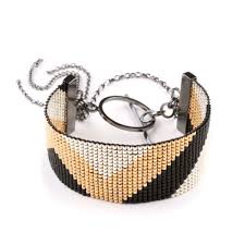 Navajo Cuff Black Gold Bileklik Taki Tasarim