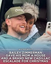 Christmas gifts of a lifetime. //  https://www.whiskeyriff.com/2025/12/26/bailey-zimmerman-gave-his-mom-a-house-and-a-brand-new-cadillac-escalade-for-christmas/