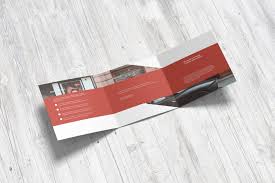 Square Trifold Brochure Mockups In Stationery Mockups On Yellow Images Creative Store