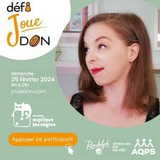 Le Défi Joue Don est de retour pour une 2e édition ! Plein de gens sympas  qui joueront pendant 12h au profit de l'Association québécoise de  prévention du suicide. Objectif? Récolter 60
