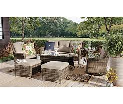 Wilson Fisher Oakmont Large Space Patio Seating Sofa Gliders Coffee Table Set At Big Lots Big Lots Patio Furniture Patio Furniture Layout Patio Seating