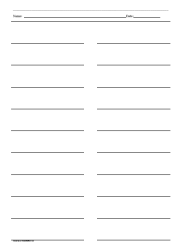 ruled paper with two columns