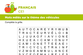 Leçons, exercices et évaluations sur mots croisés pour les cm2. Vocabulaire Mots Meles Sur Le Theme Des Vehicules