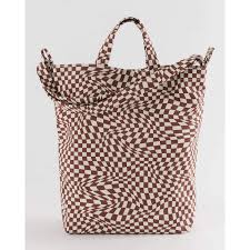 Baggu Duck Bag Tote Maroon Trippy Checker Uk Stockist Scout Co