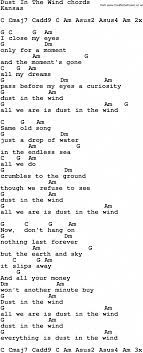 Song Lyrics With Guitar Chords For Dust In The Wind Guitarchords Playingguitartips Guitar Sheet Music Blues Guitar Chords Guitar Chords