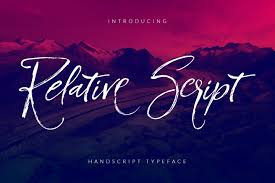 Ideal for logos, handwritten quotes, product packaging, header, poster, merchandise, social media & greeting cards. Relative Script 12553 Script Font Bundles Font Art Script Script Fonts