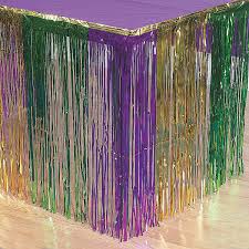 Metallic Fringe Mardi Gras Table Skirt Orientaltrading Com Mardi Gras Party Decorations Mardi Gras Party Supplies Mardi Gras Party
