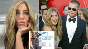 What did jennifer aniston say about brad pitt and angelina jolie? Jennifer Aniston Sparks Rumours She S With Brad Pitt After Fans Spot Him In Her Selfie Heart