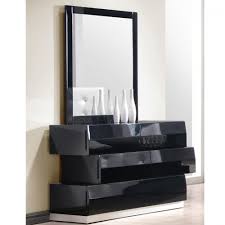 Milan Dresser And Mirror In Black Lacquered Finish By J M Mirror Wall Living Room Mirror Wall Bedroom
