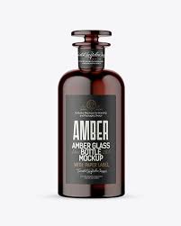 Amber Glass Bottle Mockup In Bottle Mockups On Yellow Images Object Mockups Bottle Mockup Amber Glass Bottles Mockup Free Psd