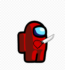 Hd Red Among Us Character With Knife Png Png Character Red