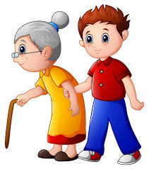 Boy Helps Old Lady And Helping Her To Wa Premium Vector Freepik Vector Islamic Kids Activities Muslim Kids Fun Things To Do