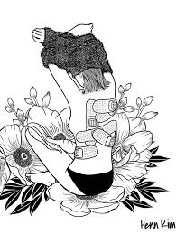 Black And White Illustration Png Black And White Illustrations About Heartbreak By Henn Kim Henn Kim Drawings Art Sketches Flower Drawing Design