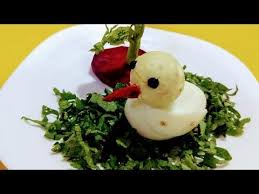 Salad Creativity Egg Carving Quick And Easy Salad Decoration Idea Cute Chik By Using Boiled Egg Youtube Easy Salads Salad Decoration Ideas Boiled Eggs