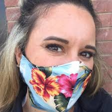 Face Masks 3 Layer Cotton Filter Hawaiian Aloha Print Pink Blue Cute  Cartoon Hawaii Design