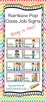 Rainbow Pop Class Job Signs Job Cards Class Jobs Classroom Jobs