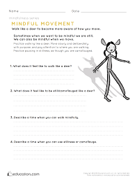 Mindfulness Mindful Movement Worksheet Education Com Social Emotional Learning Mindfulness Teaching Mindfulness