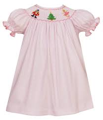 Petit Bebe Knits Baby Toddler Girls Pink Check Smocked