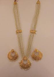 Zeba Hyderabadi Long Bridal Bridesmaid Necklace Set With Indianjewelry Goldjewe Gold Fashion Necklace Gold Jewelry Fashion Gold Jewellery Design Necklaces