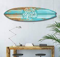 hxa deco planche de surf decorative multi choix decoration murale impression sur alu dibond surf brown vint decoration murale parement mural planche de surf