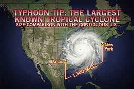 A tropical cyclone occurring in the western pacific or indian oceans. Earth S Strongest Most Massive Storm Ever Scientific American