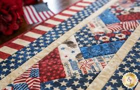 Quilt As You Go Venice Table Runner Kit Stonehenge Stars Stripes 7 Quilts Quilt Kits Patriotic Quilts