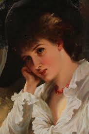 LASLETT JOHN POTT, RBA (BRITISH, 1837–1898) OIL ON BEVELED MAHOGANY PANEL H  9.75 W 6.75 DAYDREAM sold at auction