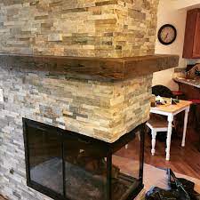 We just installed this little sweetie! Wrap Around Mantle True American Grain Reclaimed Wood