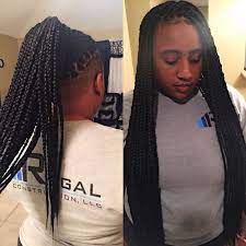 Box Braids W Shaved Back Sides Box Braids Braids Short Hair Styles