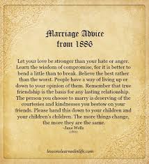 Advice quotes for a wonderful marriage. Lessons Learned In Lifemarriage Advice From 1886 Lessons Learned In Life