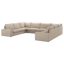 kivik كنبة على شكل حرف u ذات 7 مقاعد hillared بيج ikea