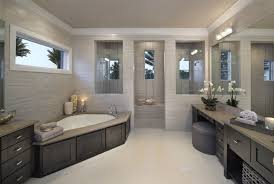 The wall tile echoes the tile used in the shower. Modern Corner Bathtub Ideas 29 Pictures