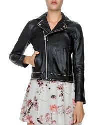 Black Elegant Leather Brando Style Silver Studs Hand Made Stylish Punk Style Jacket Leather Jackets Women Womens Silk Blouses Womens Fashion Jackets