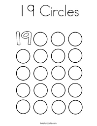 Print this coloring page (it'll print full page). 19 Circles Coloring Page Twisty Noodle