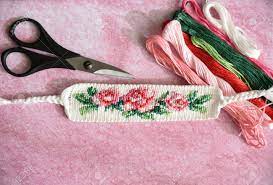 Check spelling or type a new query. Woven Diy Friendship Bracelet With Bright Flower Pattern Rose Stock Photo Picture And Royalty Free Image Image 159714775